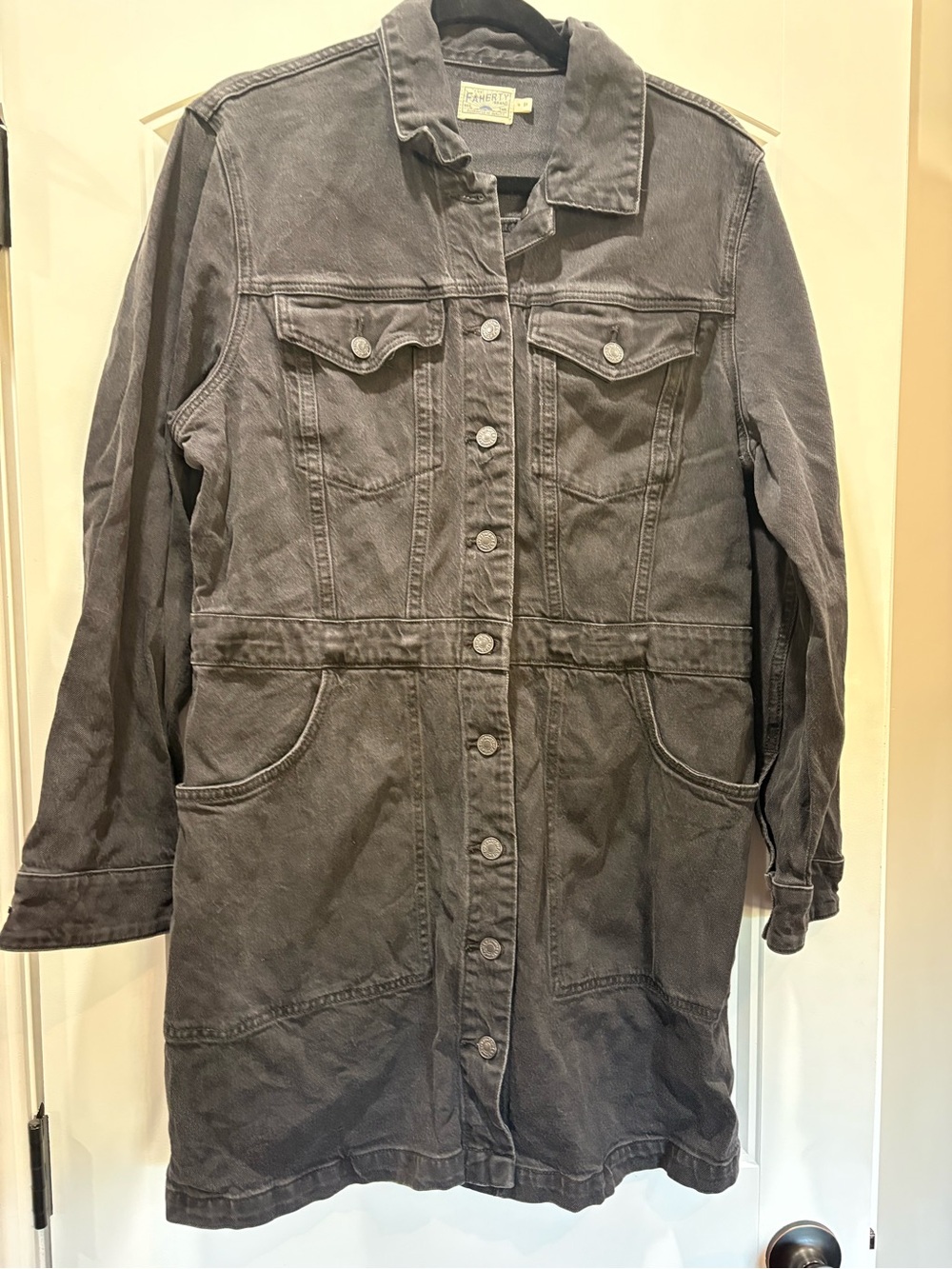 Faherty Washed Charcoal Black Jean Dress